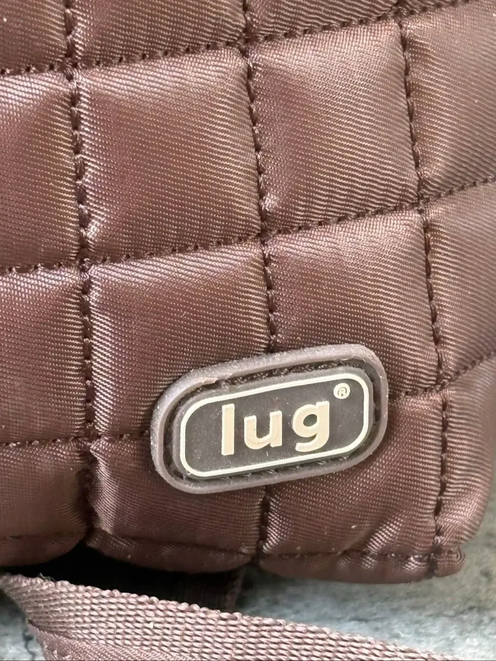 Lug Skipper Quilted Crossbody Bag Brown Lightweight Travel Organizer Purse